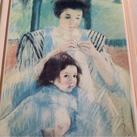 Framed Mother and Child By Mary CassattPrivate Collection 1987 The Bridgman Art - Picture 8 of 11